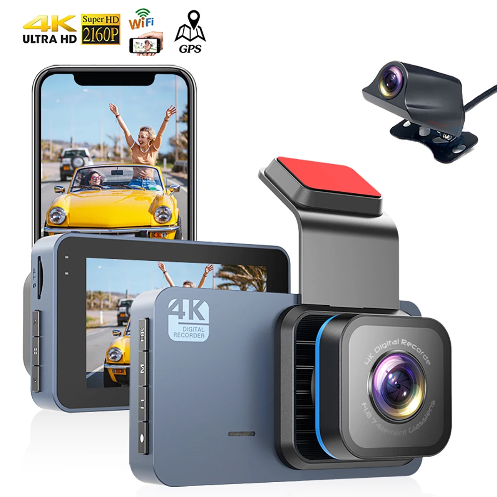 Car DVR WiFi GPS Dash Cam Front and Rear View Camera 4K 2160P Drive Video Recorder Parking Monitor Night Vision Auto Black Box
Car DVR WiFi GPS Dash Cam Front and Rear View Camera 4K 2160P Drive Video Recorder Parking Monitor Night Vision Auto Black Box