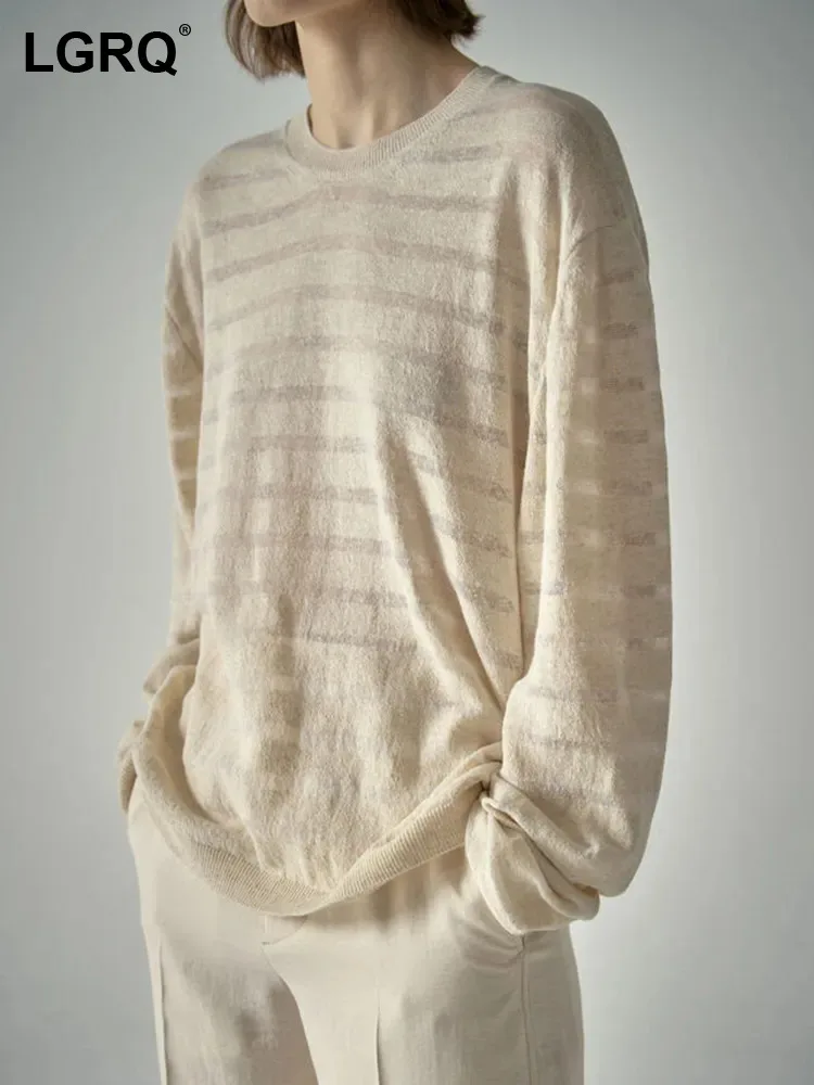 LGRQ Stripe Lace Splicing Niche Design Women's Casual T-shirt Round Neck Long Sleeve Loose Spring Fashion Elegant 2024 19F1841
LGRQ Stripe Lace Splicing Niche Design Women's Casual T-shirt Round Neck Long Sleeve Loose Spring Fashion Elegant 2024 19F1841