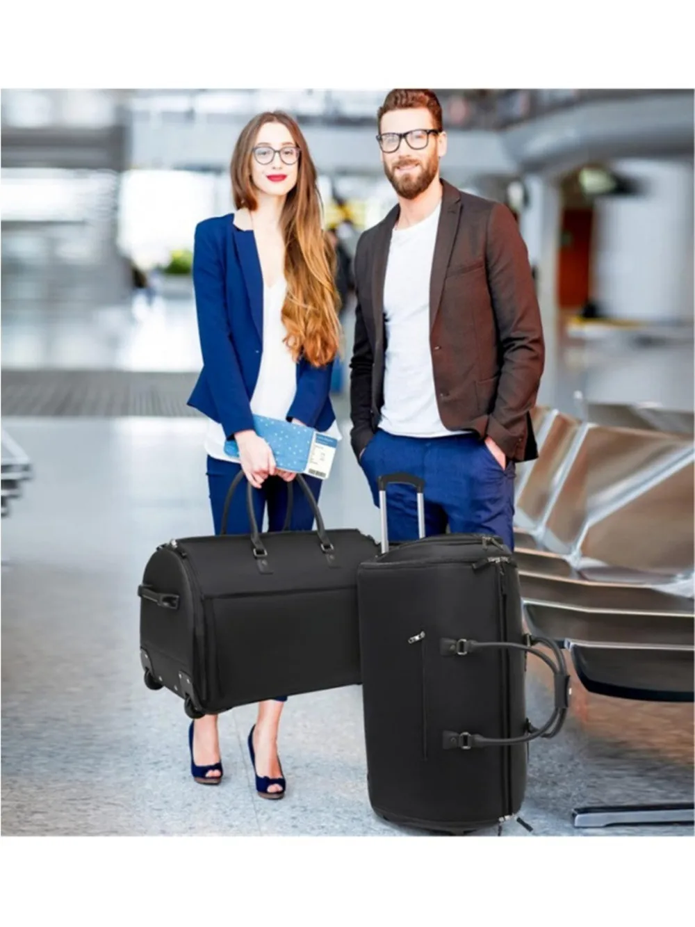 

Large Garment Duffle Bag with Wheels, 3 in 1 Garment Suit Luggage Bag for Women Men Business Travel Weekender портплед