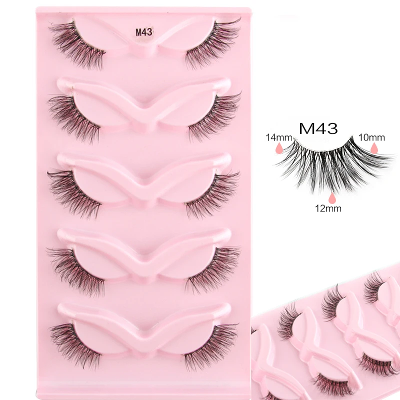 5/10 Pairs False Eyelashes Soft Natural Look Fluffy Wispy Lashes 3D Faux Mink Fake Eyelashes Clear Band Eye Lashes Make up 44 S514daa5ac2c641828934c816a8eee9c5v
