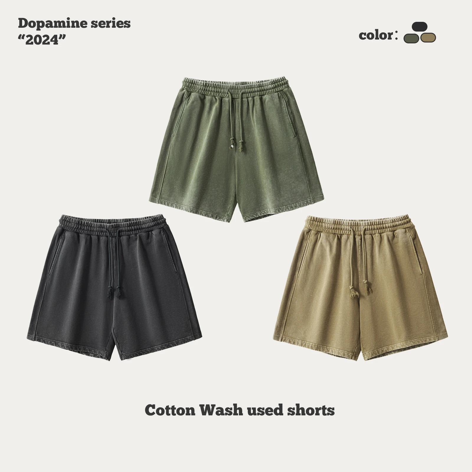 

Men Shorts Summer New Essentials Washed Heavyweight 380GSM Cotton Solid Color Trend Brands Hip Hop Loose Oversize Male Shorts