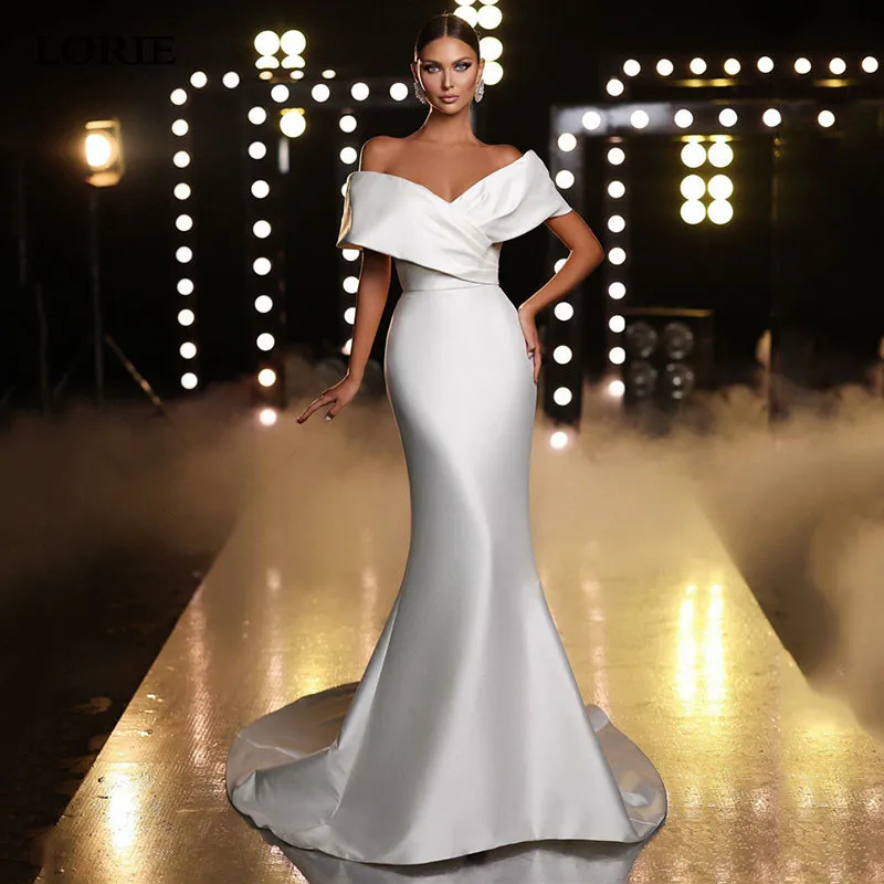 LORIE Mermaid Satin Wedding Dresses Off The Shoulder Bride Dress Elegant Floor Length Wedding Gowns 2023
LORIE Mermaid Satin Wedding Dresses Off The Shoulder Bride Dress Elegant Floor Length Wedding Gowns 2023