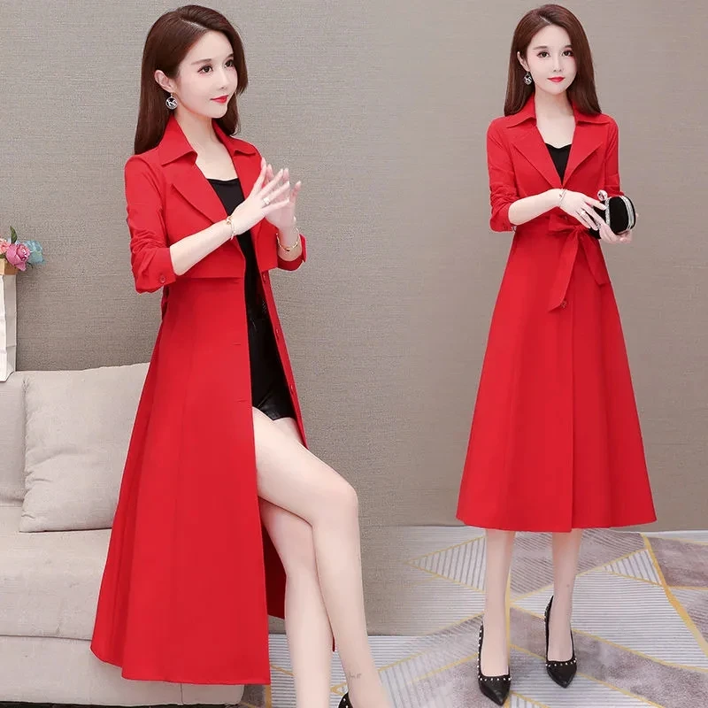 Trench Coat Women Spring 2023 New Fashion Temperament Tucked Waist Windbreaker Jacket Female Large Size Over Knee Long Outerwear
Trench Coat Women Spring 2023 New Fashion Temperament Tucked Waist Windbreaker Jacket Female Large Size Over Knee Long Outerwear