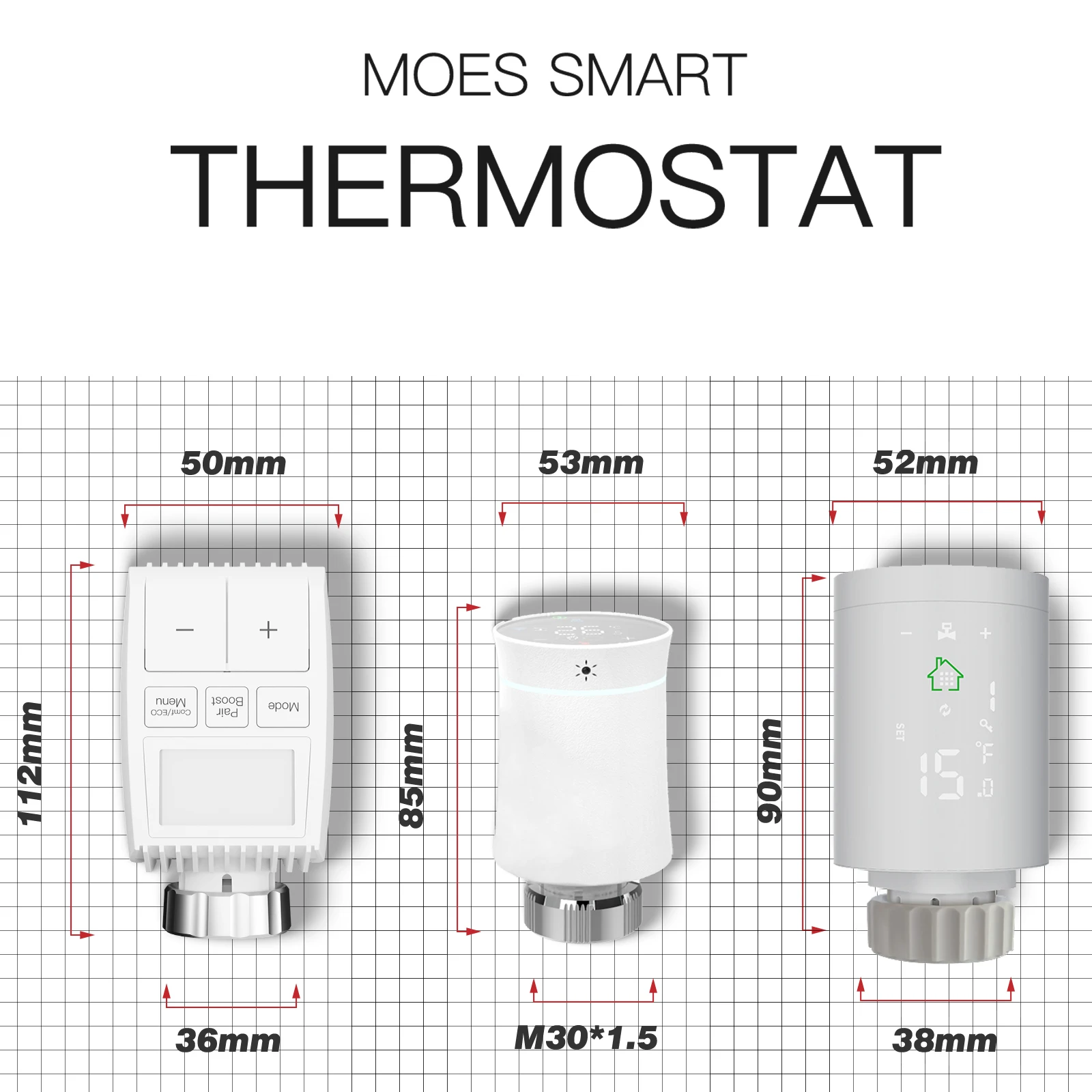 Moes Tuya ZigBee3.0 TRV smart radiator actuator programmable thermostat valve temperature controller 2MQTT Alexa Google Voive
Moes Tuya ZigBee3.0 TRV smart radiator actuator programmable thermostat valve temperature controller 2MQTT Alexa Google Voive