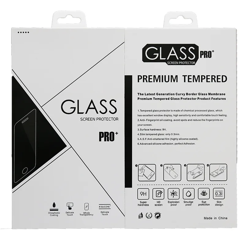 

200pcs 350g Paper Box Individual Retail Packaging for iPhone Tempered Glass Screen Protector Film Electronic Products