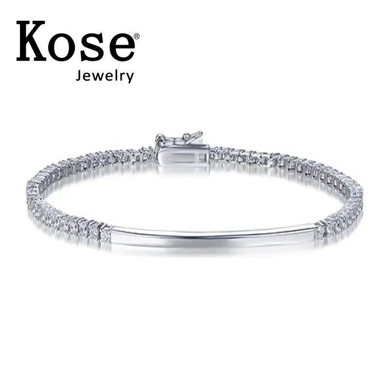 

KOSE New in 20CM Women's Tennis Bracelets 925 Silver Simple Fashion AAA+ Cubic Zirconia Bangles Jewelry For Gifts