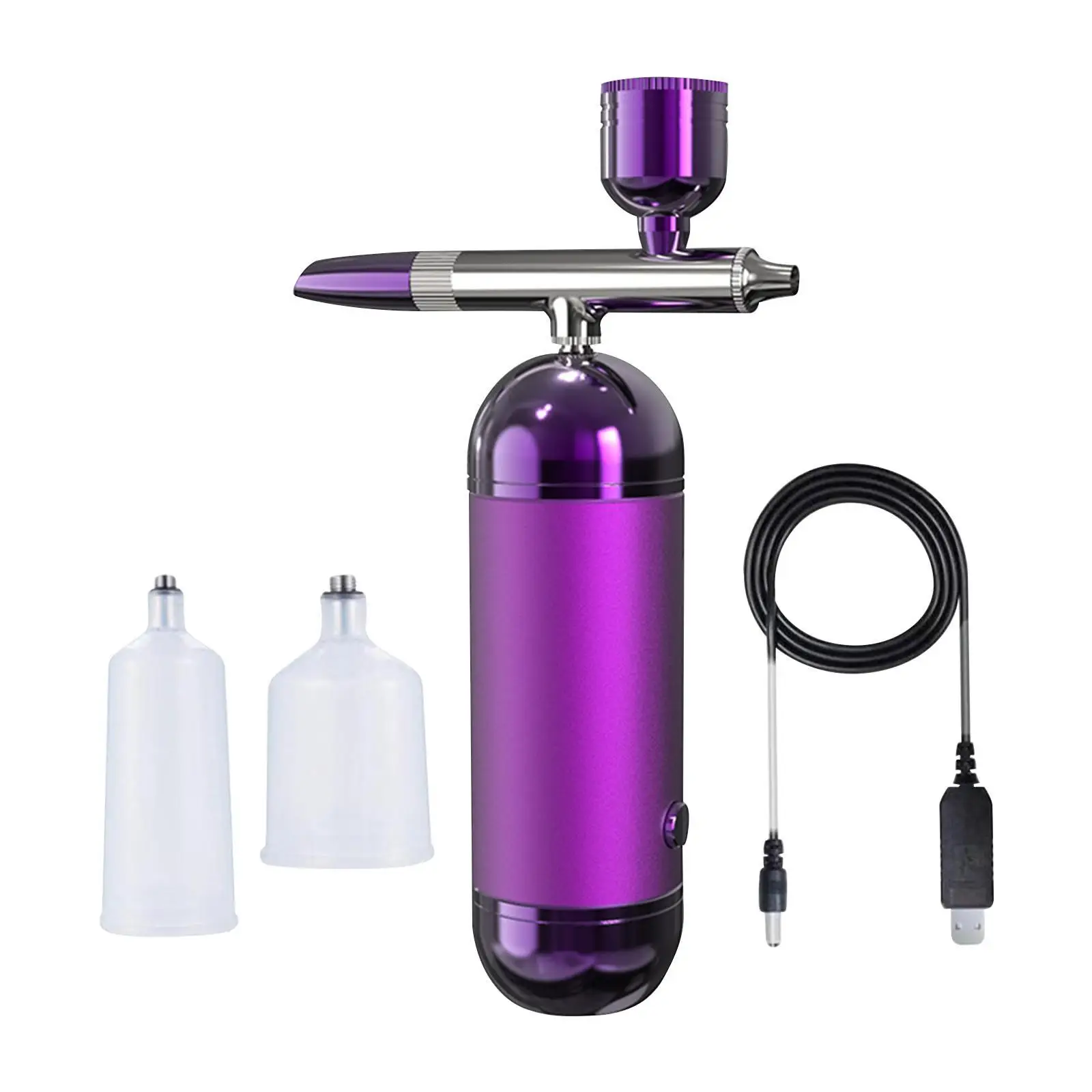 Набор кистей для маникюра, Портативный Аэрограф для рисования, макияжа, фиолетовый и короткий 
Набор кистей для маникюра, Портативный Аэрограф для рисования, макияжа, фиолетовый и короткий