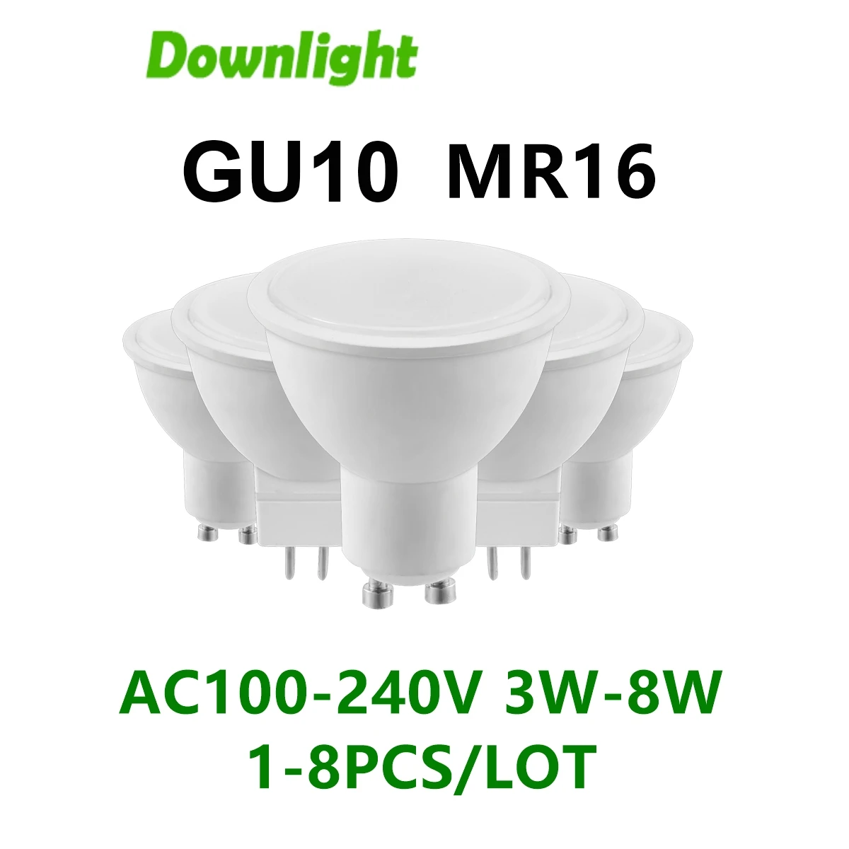 

LED spotlight GU10 MR16 AC100-240V 3W-8W high bright warm white light replacement 50W 100W halogen lamp is suitable for kitchen