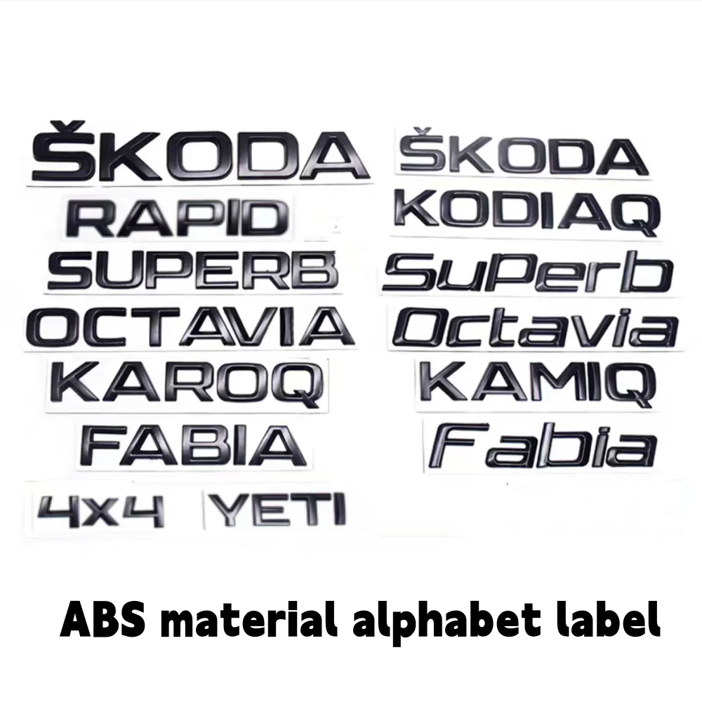 

4X4 FABIA KAMIQ KAROQ KODIAQ OCTAVIA RAPID SUPERB YETI letter logo car sticker for Skoda series modified rear trunk accessories