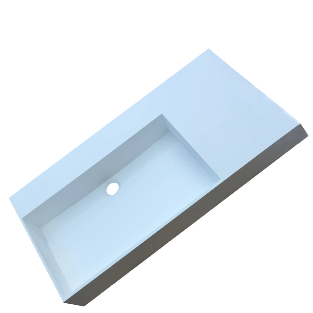 

Rectangular Matt Solid Surface Stone Counter Top Vessel Sink Bathroom Corian Stone Wash Basin RS3815-973
