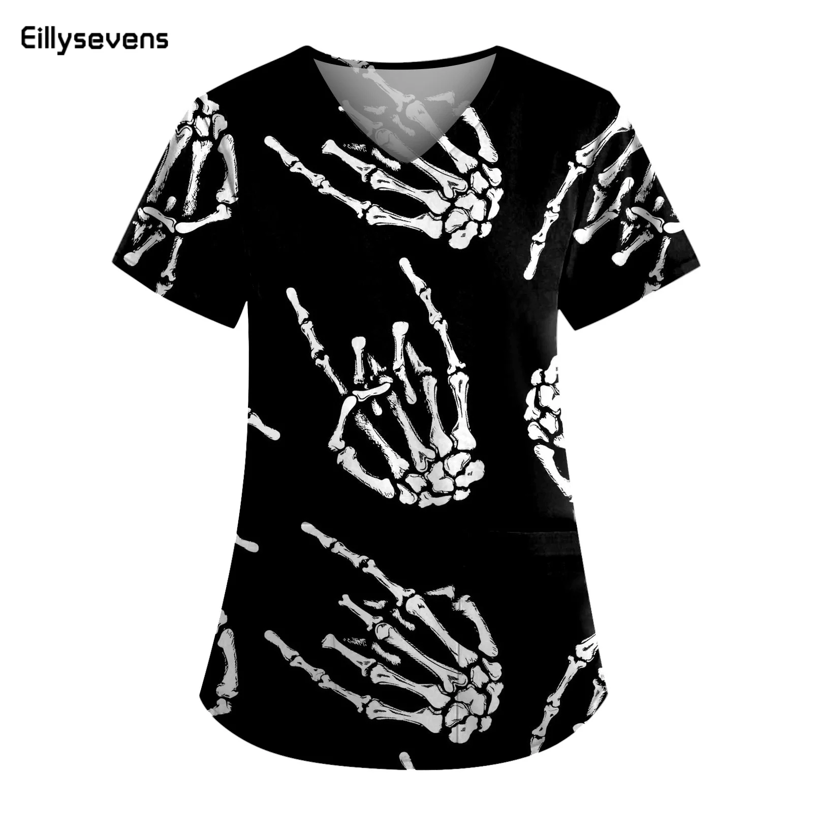 

T Shirts For Woman Shirt Abstract Top Tie-Dye Clothes Nurse Uniform Tops Painted Pattern T-Shirt Bone T-Shirts Galaxy Pocket Tee