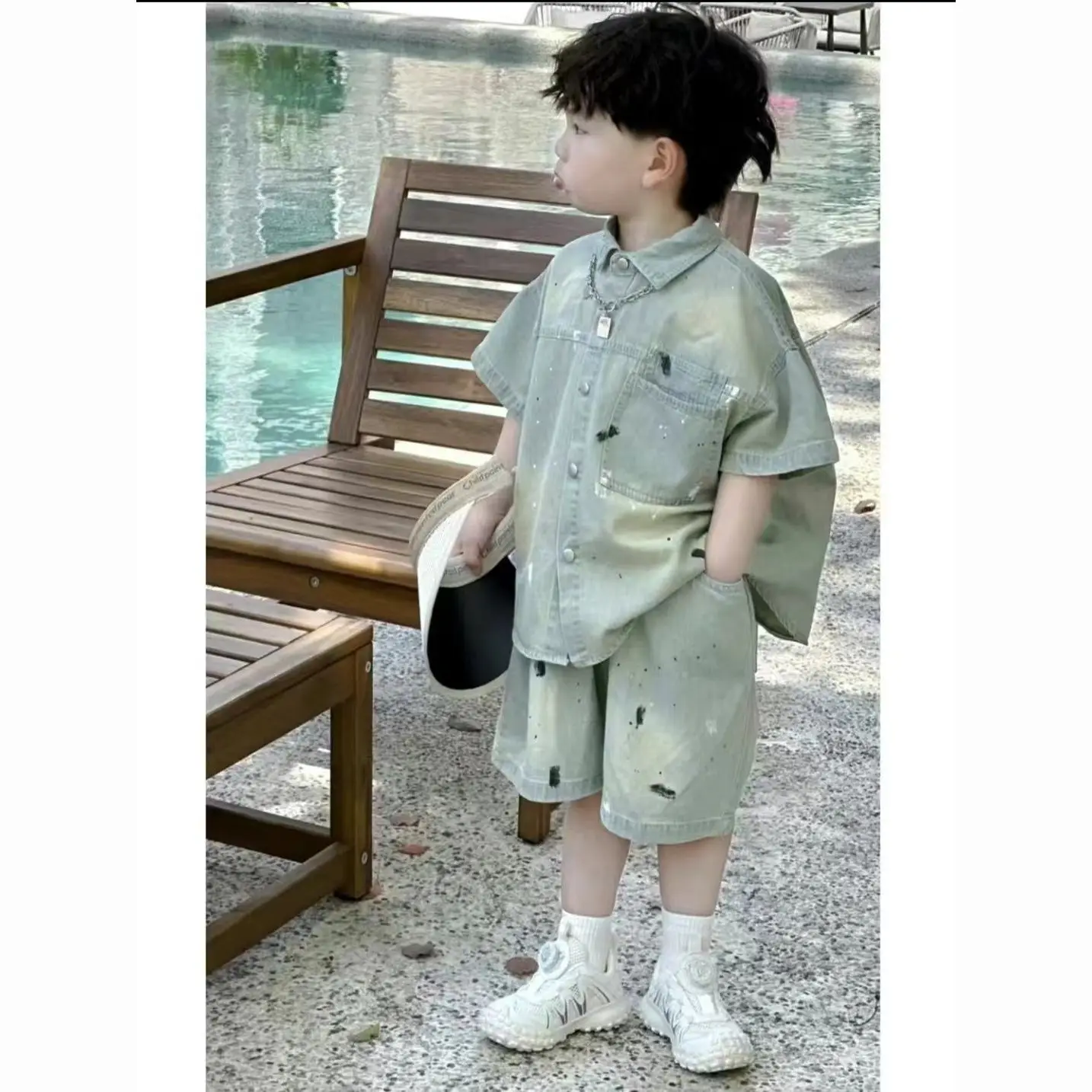 Boys Summer Set 2024 New Little Boys and Girls Soft Cowboy Short Sleeved Shirt Handsome and Versatile Daily Two Piece Set
Boys Summer Set 2024 New Little Boys and Girls Soft Cowboy Short Sleeved Shirt Handsome and Versatile Daily Two Piece Set