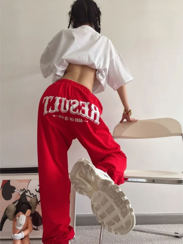 QWEEK Y2K Streetwear Red Jogging Sweatpants Women Hip Hop Harajuku Oversize Joggers Sports Pants Kpop Letter Print Trousers
QWEEK Y2K Streetwear Red Jogging Sweatpants Women Hip Hop Harajuku Oversize Joggers Sports Pants Kpop Letter Print Trousers