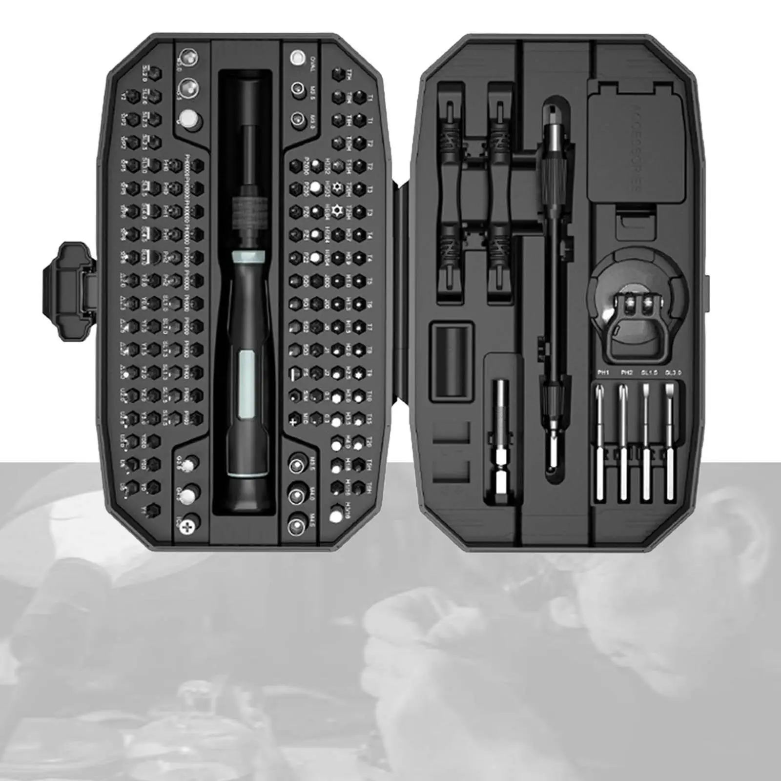 Magnetic Repair Tool Set Black Mini with Case 152 in 1 Precision Screwdriver Set for Watch Glasses Computer Game Controller PC
Magnetic Repair Tool Set Black Mini with Case 152 in 1 Precision Screwdriver Set for Watch Glasses Computer Game Controller PC