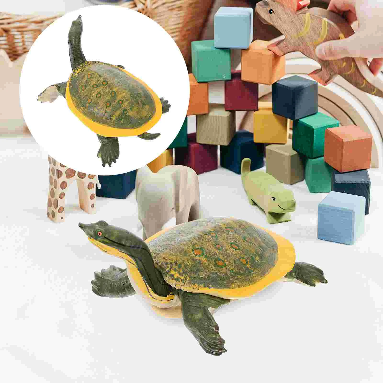 

Turtle Model Amphibious Animals Decor Decors Soft-shelled Ornaments Kids Gift Ocean Toys