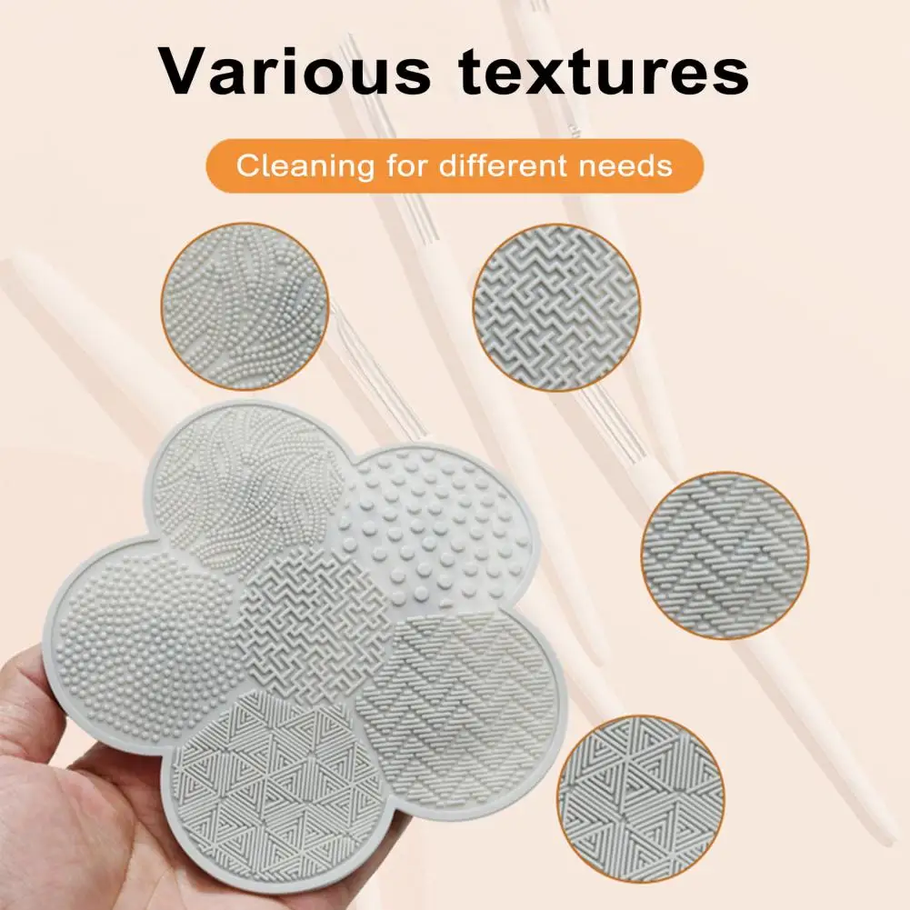 

Easy to Use Scrub Pad Resistant Scrub Pad Effortlessly Loose Powder Brushes with Silicone Flower Brush Pad Soft Scrub for Easy