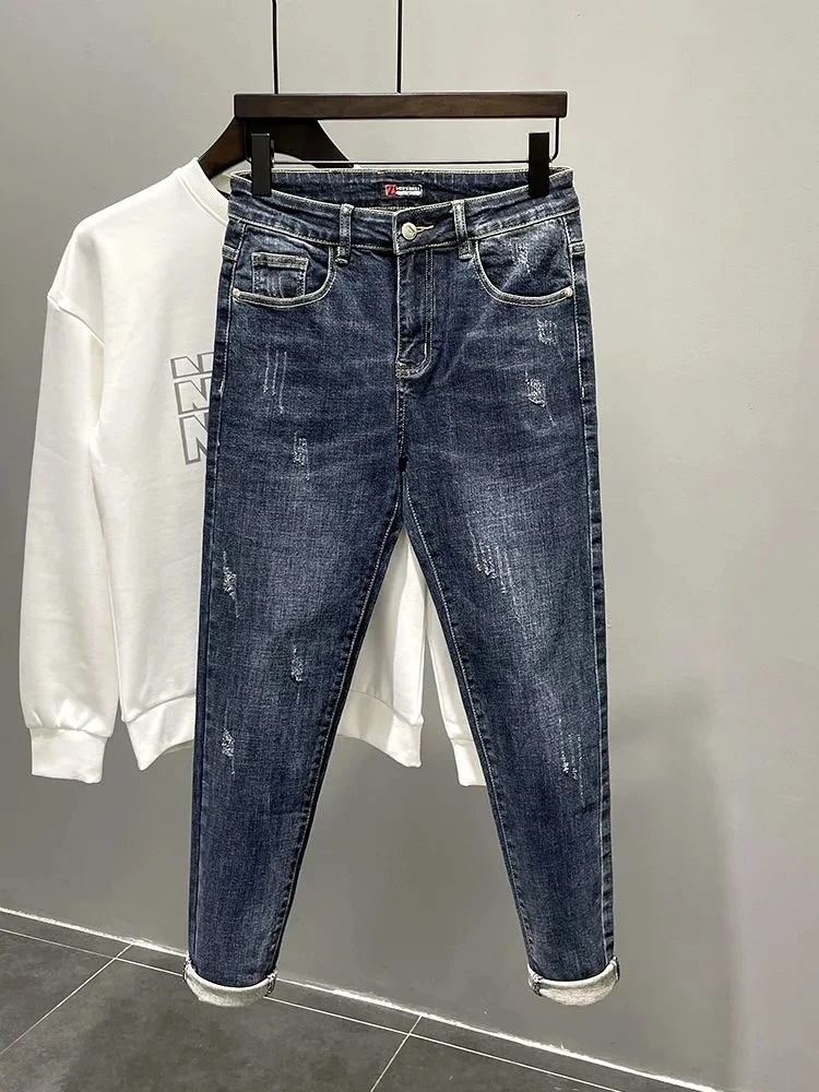 New Harajuku Spring Autumn Ripped Denim Jeans Pants Cowboy Work Designer Casual Korean Street Fashion Teenager Blue Pencil Pants
New Harajuku Spring Autumn Ripped Denim Jeans Pants Cowboy Work Designer Casual Korean Street Fashion Teenager Blue Pencil Pants
