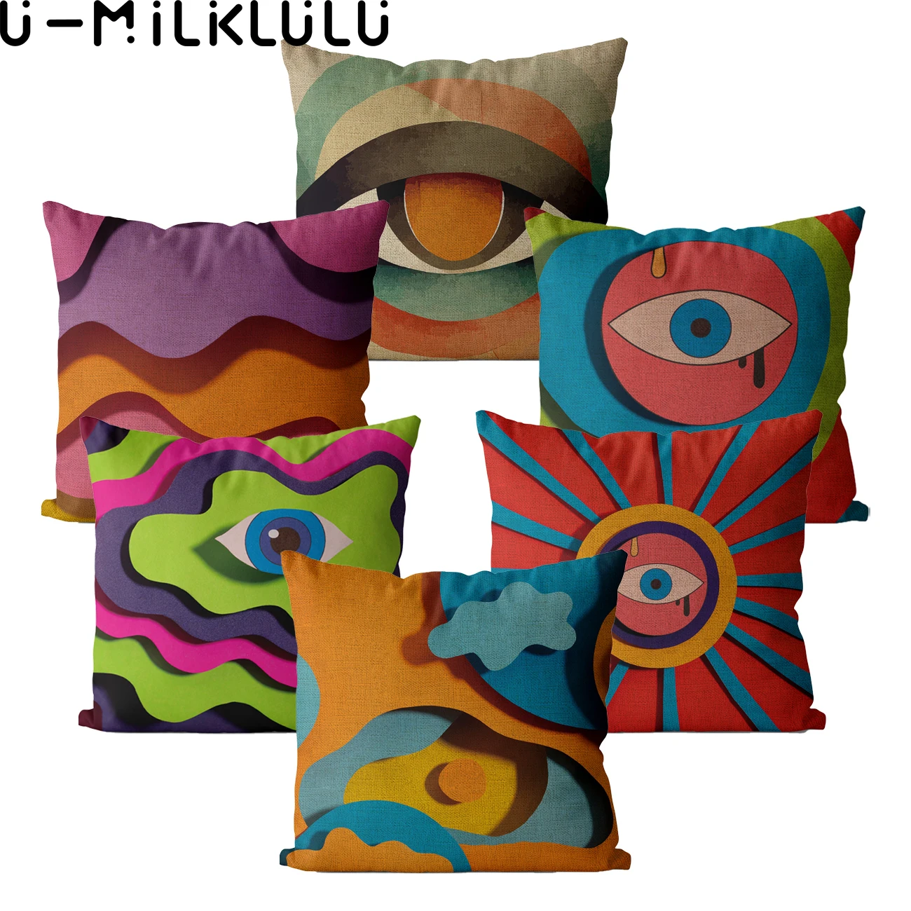 

Abstract Color Eyes Pillow Cover Funda Cojines 45x45 40*40 Home Decor Nordic Autumn Decoration Pillowcase Chair Cushion Cover