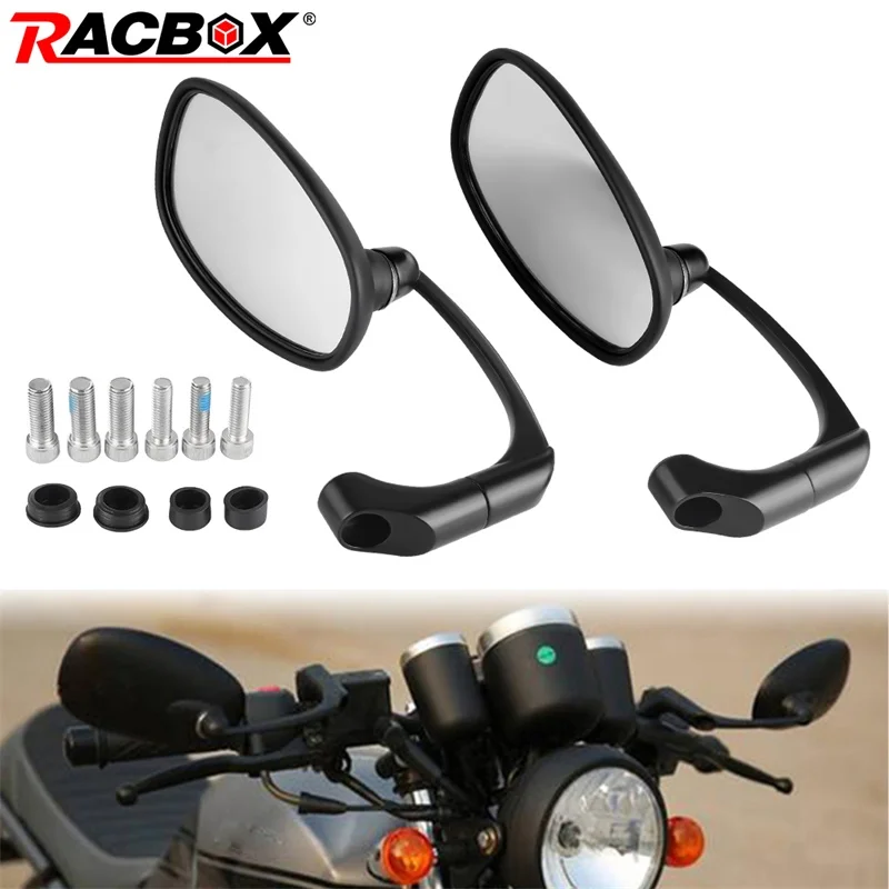 

8/10mm Universal Rearview Side Mirror Motorcycle with Screws Round Retro Modified Motorbike Rear view Mirrors for Cafe Racer