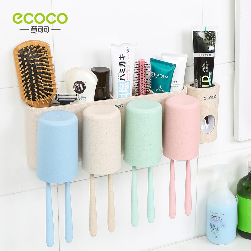 

Детская зубная щетка ECOCO с креплением на 2/3/4 чашки чашка для зубной пасты хранилище аксессуары для ванной комнаты для семейных пар набор