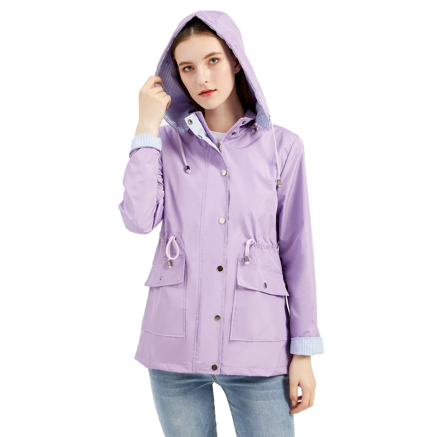 

MRMT 2024 Brand New Women's Detachable Hat Casual Fashion Trench Coat Women's Plus Size Ladies Outer Jacket