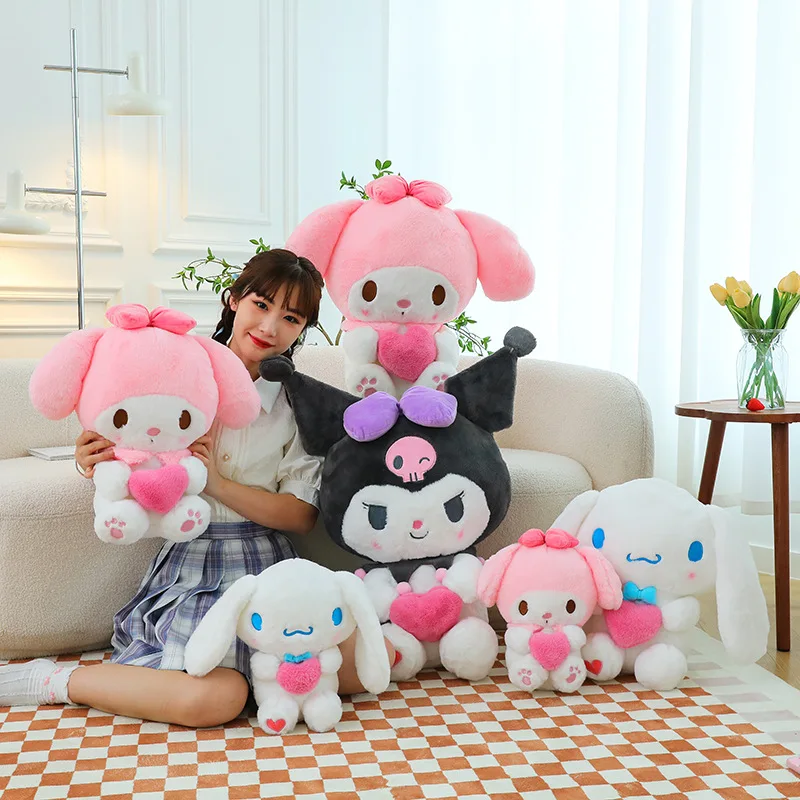 Sanrio Toys 35cm Kuromi Cinnamonroll Hearts Series Kawaii Charm Dolls Cute Soft Pillow Gifts For Kids Friends Room Decoration
Sanrio Toys 35cm Kuromi Cinnamonroll Hearts Series Kawaii Charm Dolls Cute Soft Pillow Gifts For Kids Friends Room Decoration