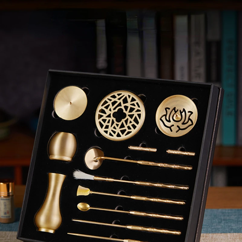 Pure Copper Incense Set Tools Entry Incense Mold Incense Molding Dozen Incense Burner Sandalwood Stove Chinese Wood Tool Set
Pure Copper Incense Set Tools Entry Incense Mold Incense Molding Dozen Incense Burner Sandalwood Stove Chinese Wood Tool Set