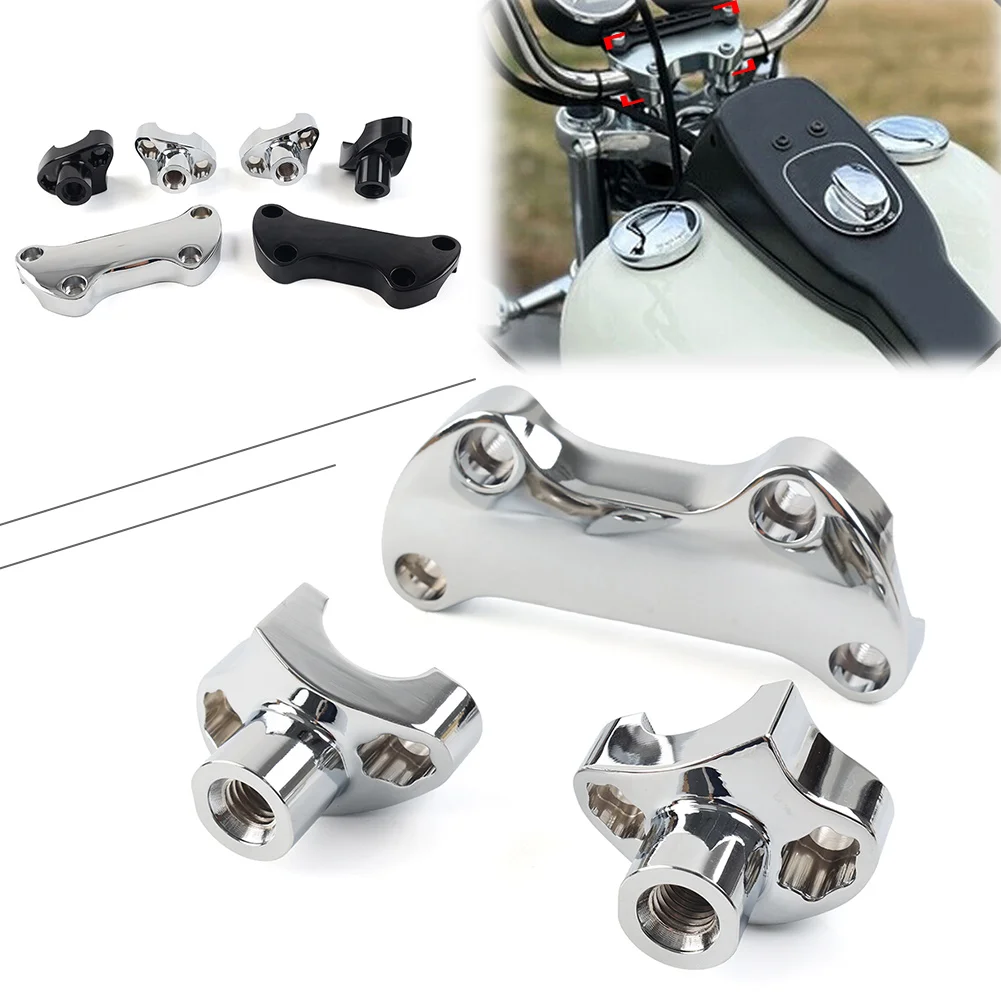 

Aluminum Motorcycle 1.7" Handlebar Risers Top Clamp For Harley Davidson Dyna Softail Street Bob Sportster