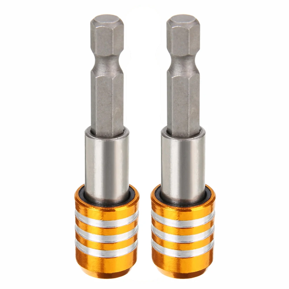 

2Pcs 1/4 Hex Shank Quick Release Electric Drill Adapter No Magnetic Screwdriver Bit Holder 60mm Power Tool Accessories