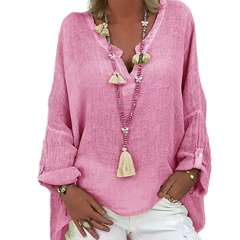 Women Blouse Chic Comfy Women's V-neck Pullover Tops Loose Fit Mid-length Solid Colors for Casual Streetwear Regular Fit Women
Women Blouse Chic Comfy Women's V-neck Pullover Tops Loose Fit Mid-length Solid Colors for Casual Streetwear Regular Fit Women
