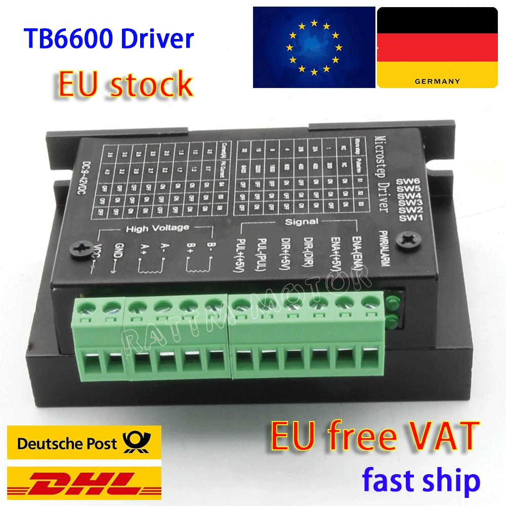 

EU shipping TB6600 stepper motor Driver Controller 4A 9~42V TTL 16 Micro-Step CNC of the 42/57/86 stepper motor