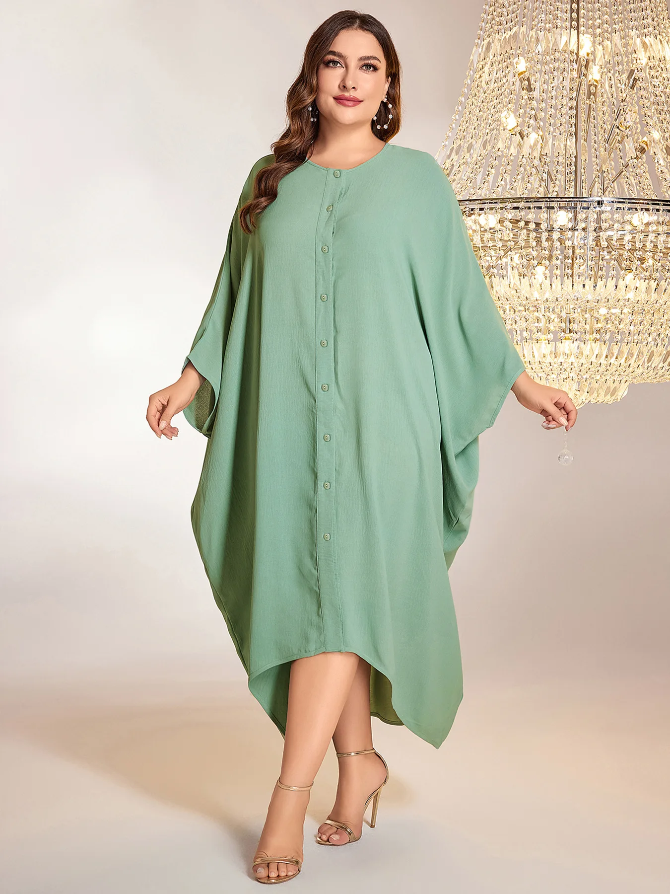 

Morocco Abaya Women Muslim Button Batwing Sleeve Long Maxi Dress Turkey Dubai Kaftan Islamic Arabic Loose Eid Robe Party Caftan