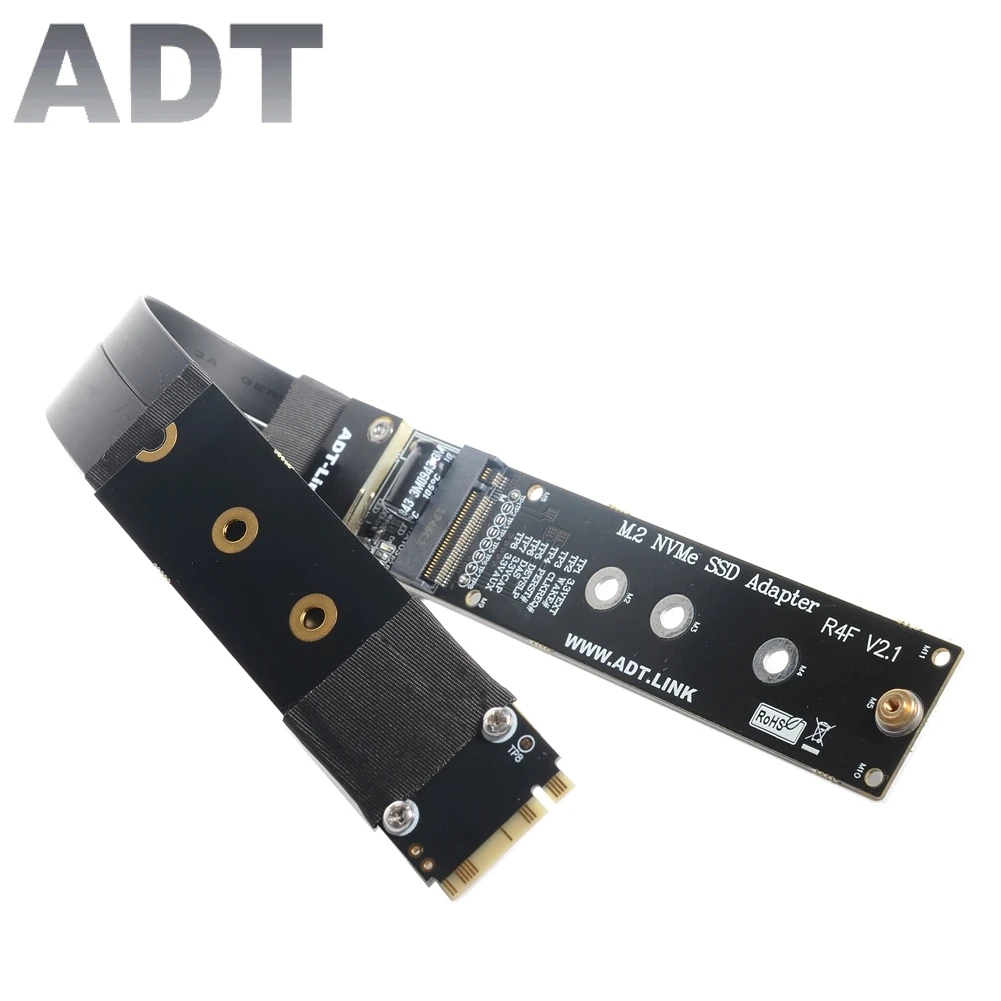 

ADT-Link M.2 for NVMe SSD Extension Cable Solid Drive Riser Card R44SF M2 to PCI-Express 3.0 X4 PCIE 32G/bps M Key Extender