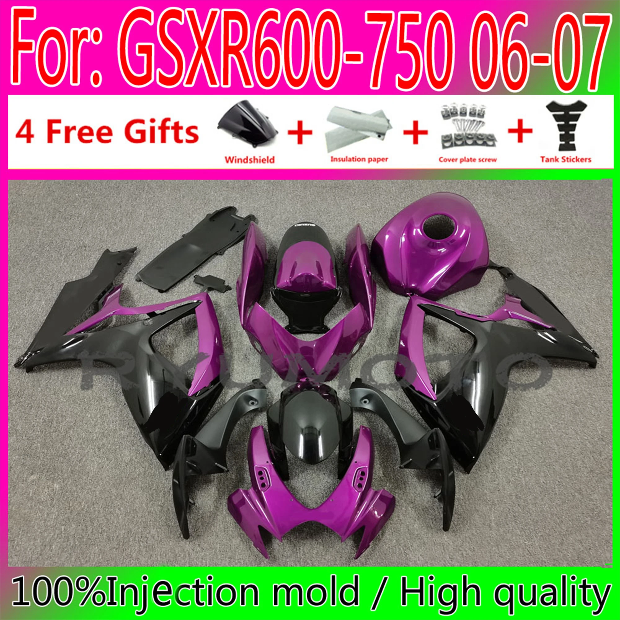 New Motorcycle Injection Fairing Bodywork For Suzuki GSXR600 06 07 GSXR750 2006 GSX-R750 2006 - 2007 K6 Fairings gray purple
New Motorcycle Injection Fairing Bodywork For Suzuki GSXR600 06 07 GSXR750 2006 GSX-R750 2006 - 2007 K6 Fairings gray purple