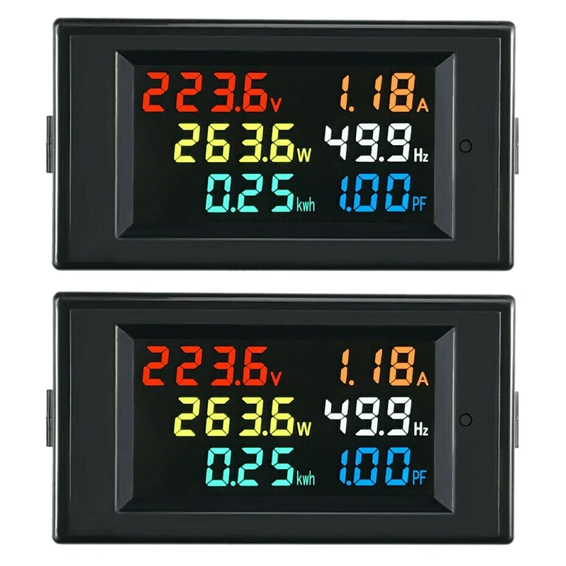 

2X 6 In 1 AC Monitor D69-2058 AC Digital Voltage And Current Power Frequency Factor Electricity Meter Power Monitor