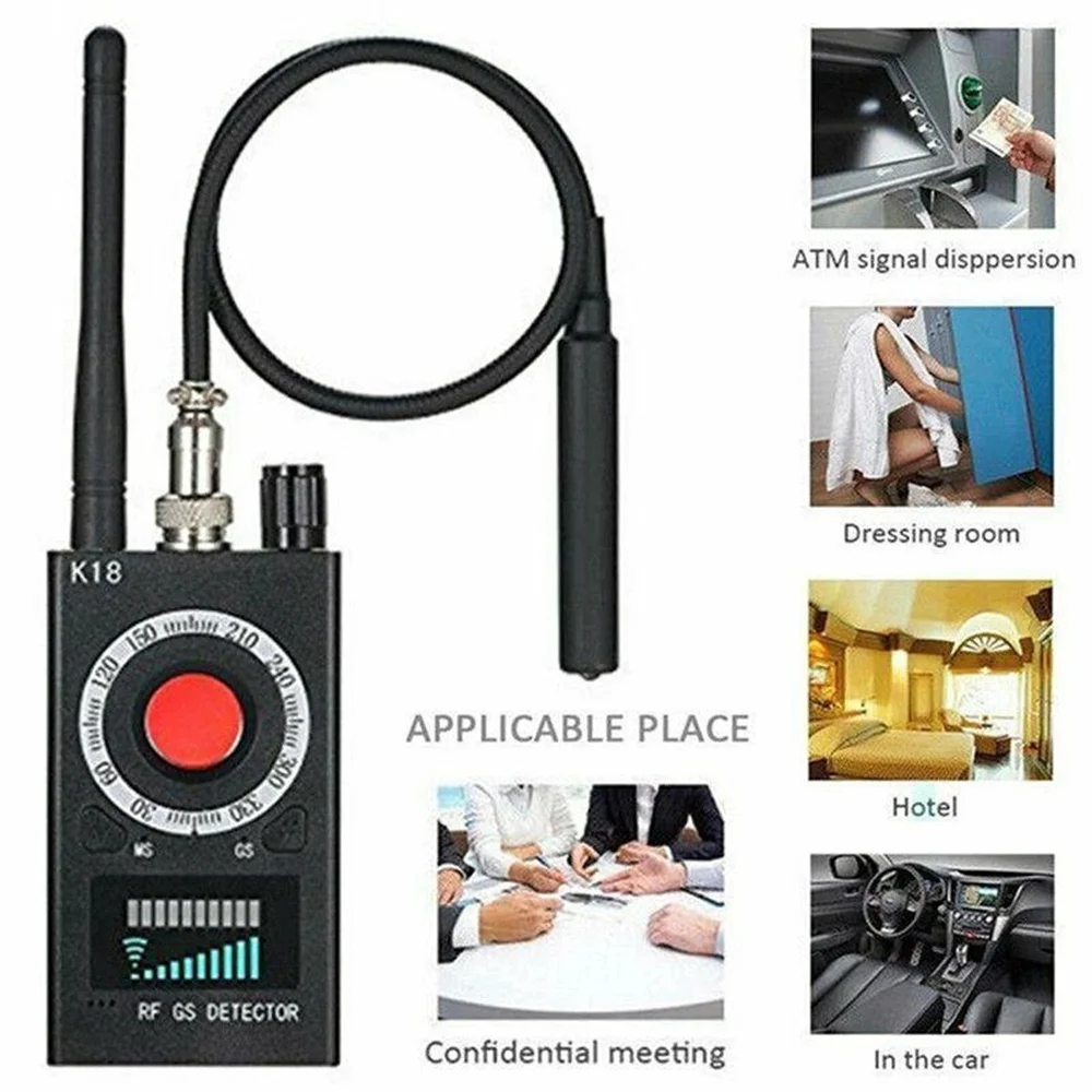 

K18 Detector Multi-function Anti Mini Bug Audio SPY-Camera GSM Finder GPS Signal Lens RF Locator Tracker Detect Wireless Camera