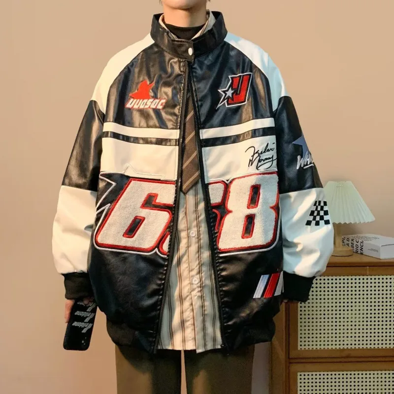 jacket bomber women new outerwear PU leather y2k vintage varsity Jackets racing American oversize baseball Jacket design
jacket bomber women new outerwear PU leather y2k vintage varsity Jackets racing American oversize baseball Jacket design