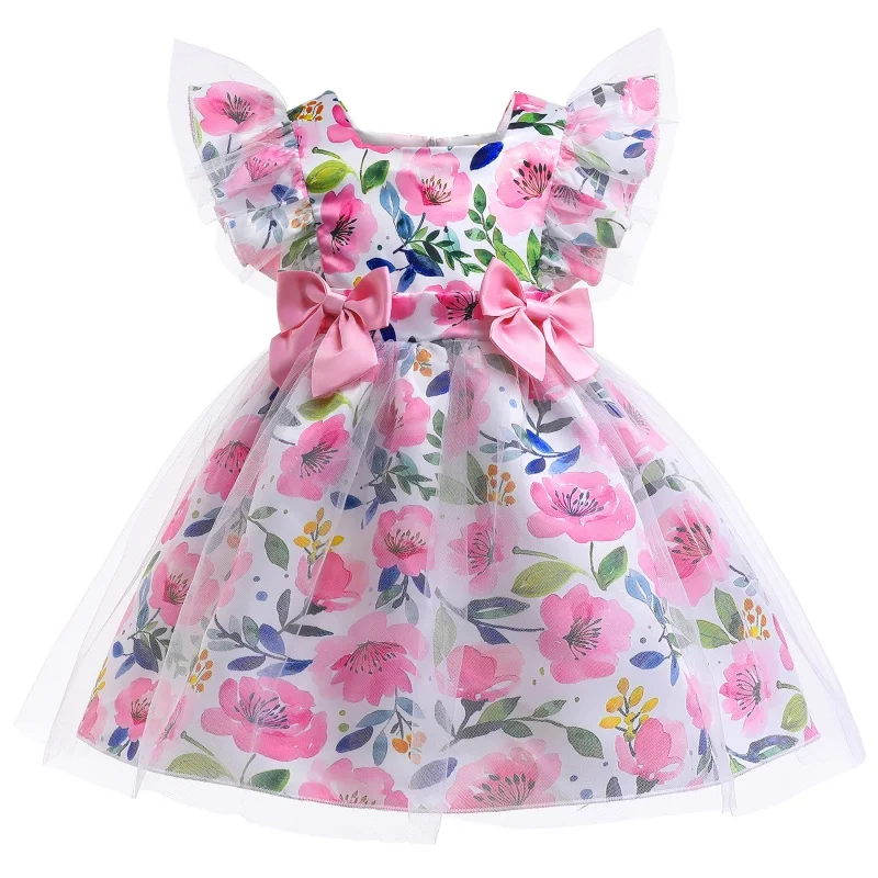 Girls' Dress 2023 New Floral Pink Printing Children Shirt Bow Children's Princess Gown Gauze Dress
Girls' Dress 2023 New Floral Pink Printing Children Shirt Bow Children's Princess Gown Gauze Dress