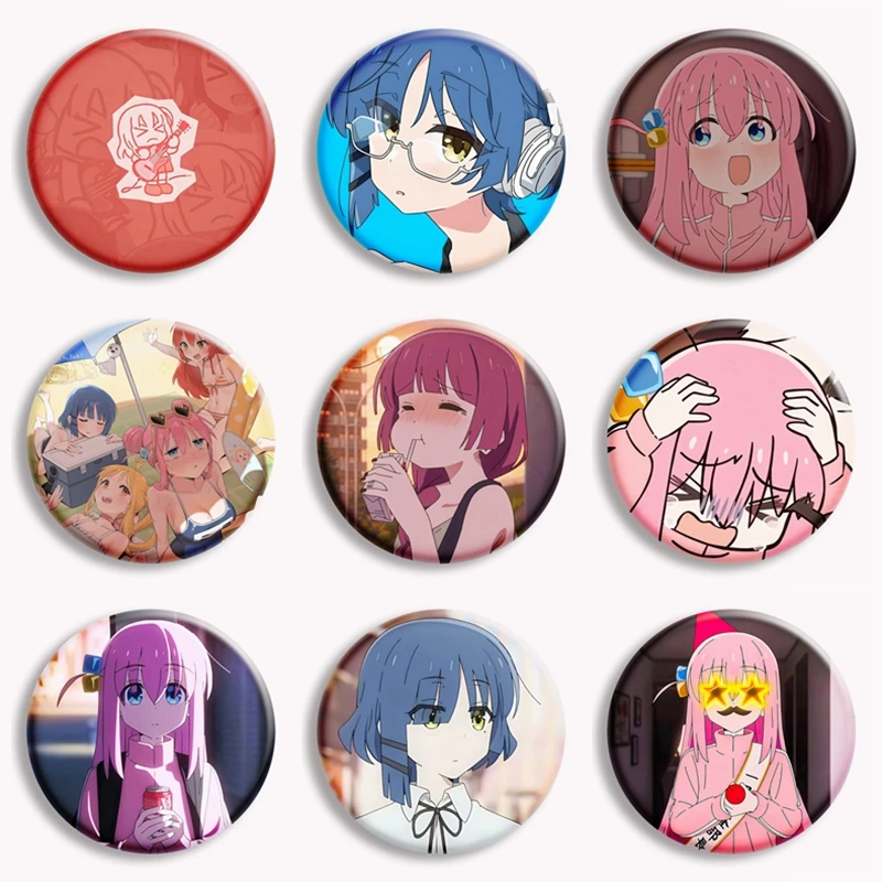 

Anime BOCCHI THE ROCK Brooch Kawaii Yamada Ryo Kita Ikuyo Gotou Hitori Button Pin Badge Cosplay Accessories Fans Collect 58mm