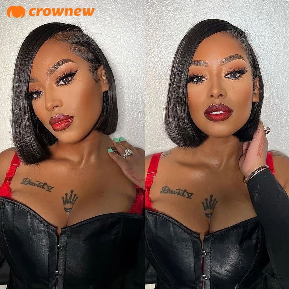 

Straight Lace Front Wigs Human Hair 13X4 Lace Frontal Wig Bob Glueless Lace Wig Pre Plucked Hd Transparent Lace Frontal Wig 180%