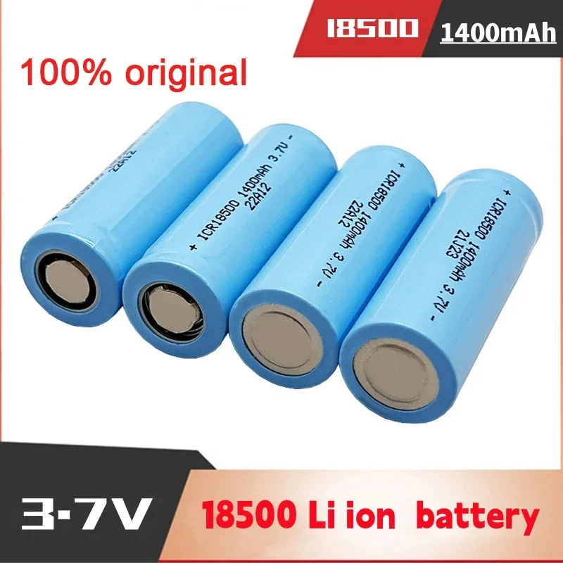 

100% original 18500 lithium-ion rechargeable battery 3.7V 1400mAh, used for flashlights, remote control batteries, Free Shipping