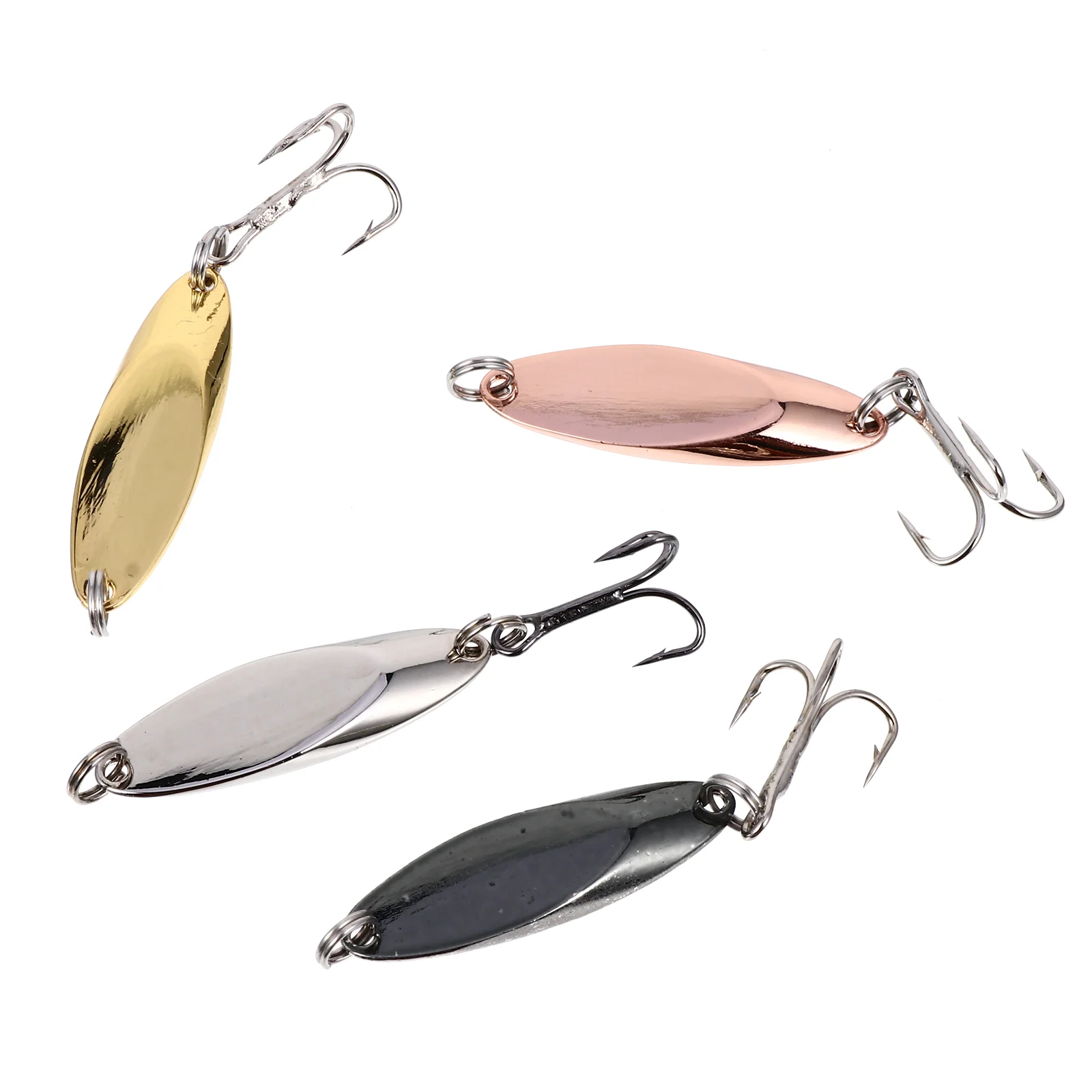 4 Pcs Fake Bait Fishing Spoon Lures Sequins Gift for Father Supplies Metal Baits 
4 Pcs Fake Bait Fishing Spoon Lures Sequins Gift for Father Supplies Metal Baits