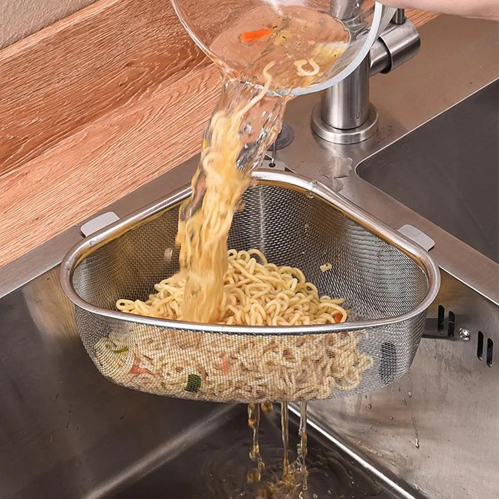 Kitchen Sink Drain Basket Stainless Steel Triangle Food Vegetables Peel Egg Filter Storage Organizer Kitchen Shelf High Capacity
Kitchen Sink Drain Basket Stainless Steel Triangle Food Vegetables Peel Egg Filter Storage Organizer Kitchen Shelf High Capacity