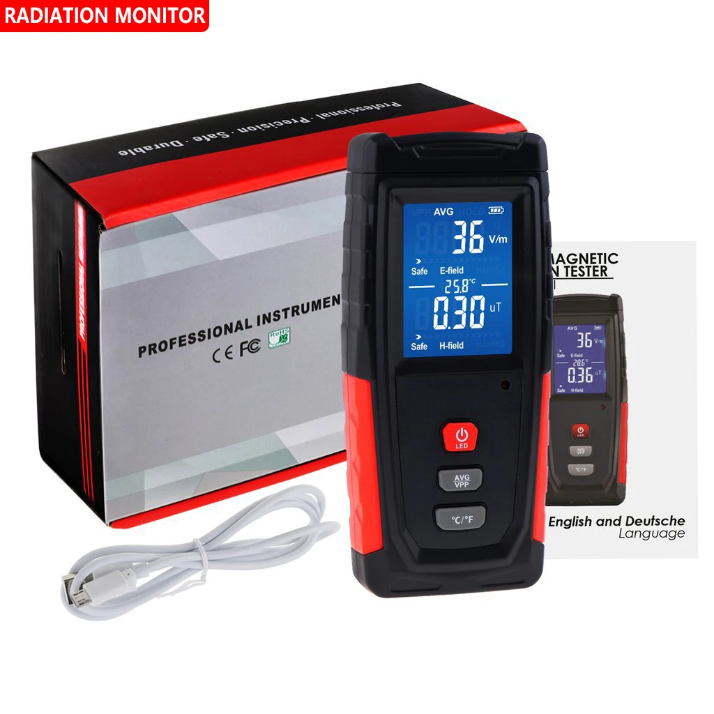 WT3121 Handheld EMF Meter LCD Digital Electromagnetic Field Radiation Tester Portable Electric Magnetic Field Dosimeter Detector
WT3121 Handheld EMF Meter LCD Digital Electromagnetic Field Radiation Tester Portable Electric Magnetic Field Dosimeter Detector