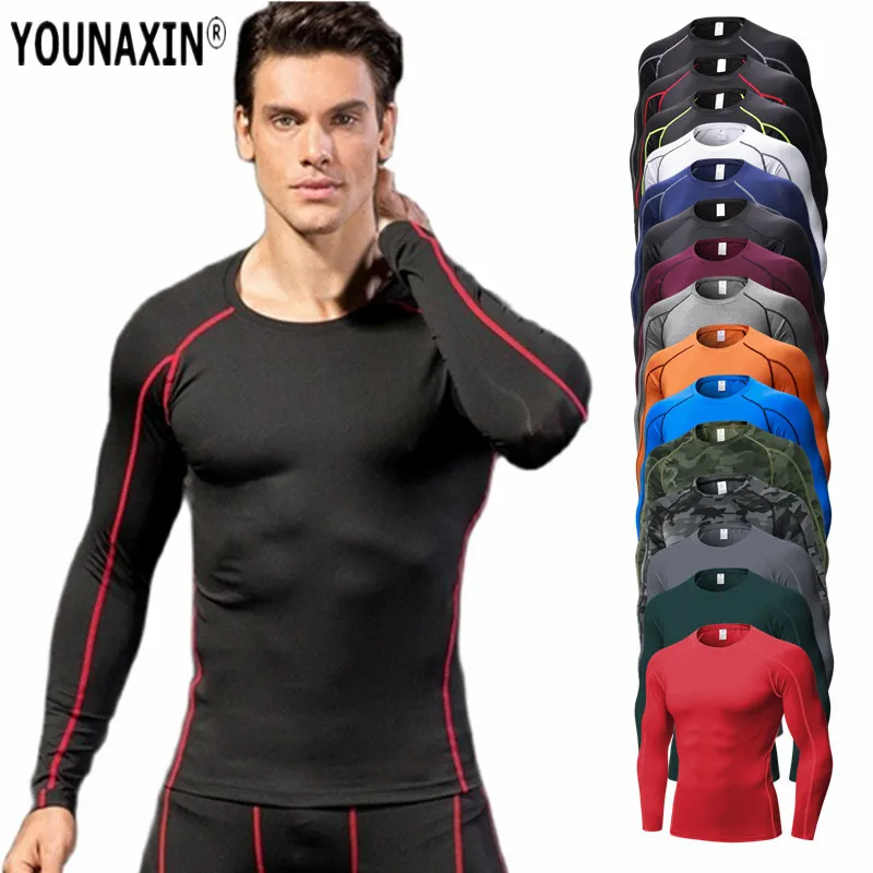 

Men's Gym Running Sport Long Sleeve T-Shirts Sweatshirts Compression Tights Training Fitness Top Weightlifting Yoga Clothes