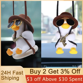 플라스터 귀여운 애니메이션 자동차 액세서리 스윙 오리 펜던트, 자동차 백미러 장식품, 생일 선물, 자동차 장식 상품 이미지