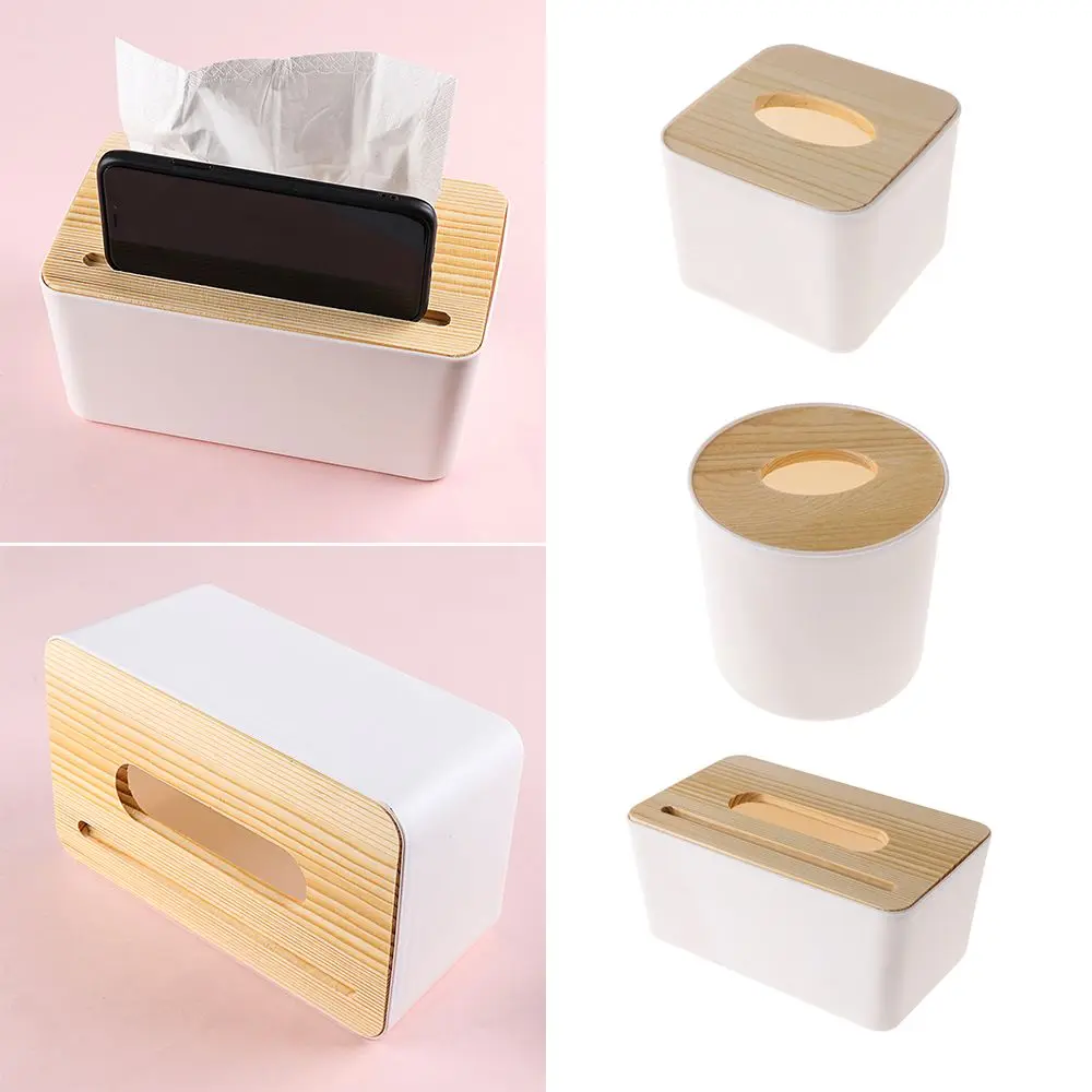 

Home & Living Wood Table Decoration Wooden Tissue Box Napkin Paper Boxes Storage Case Cover Holder