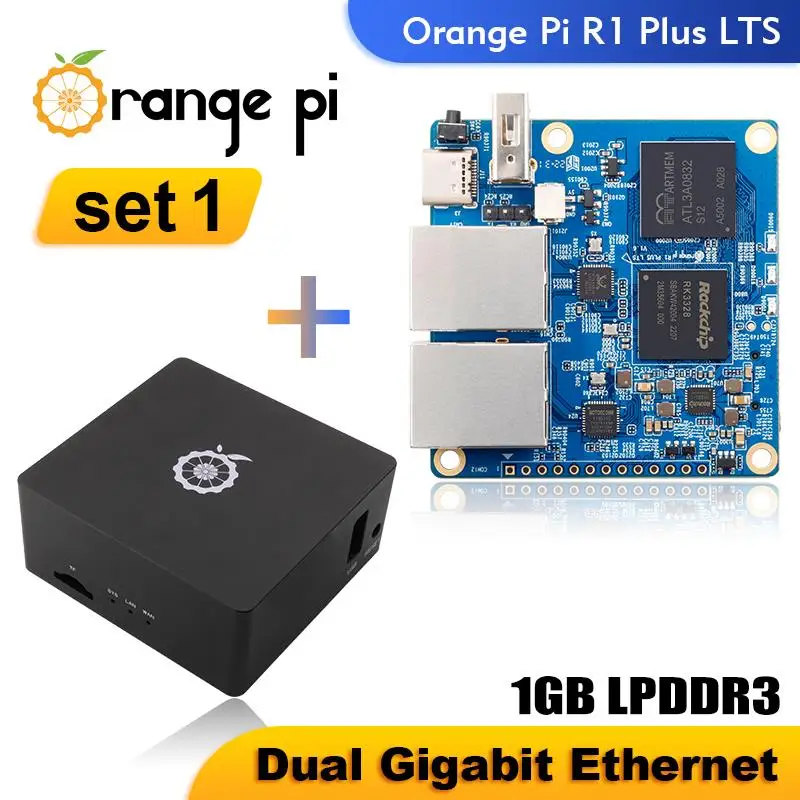 

Orange Pi R1 Plus LTS + Metal Shell Single Board Computer 1GB RAM RK3328 Demo Run Android 9 Ubuntu Debian OS Development Board