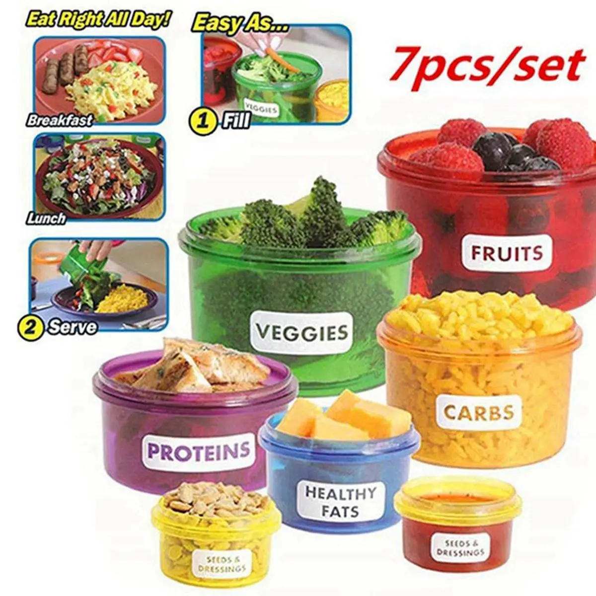7Pcs/set Portion Control Food Box Prep Storage Container Fitness Workout Meal Eating Plan Plastic Food Storage
7Pcs/set Portion Control Food Box Prep Storage Container Fitness Workout Meal Eating Plan Plastic Food Storage