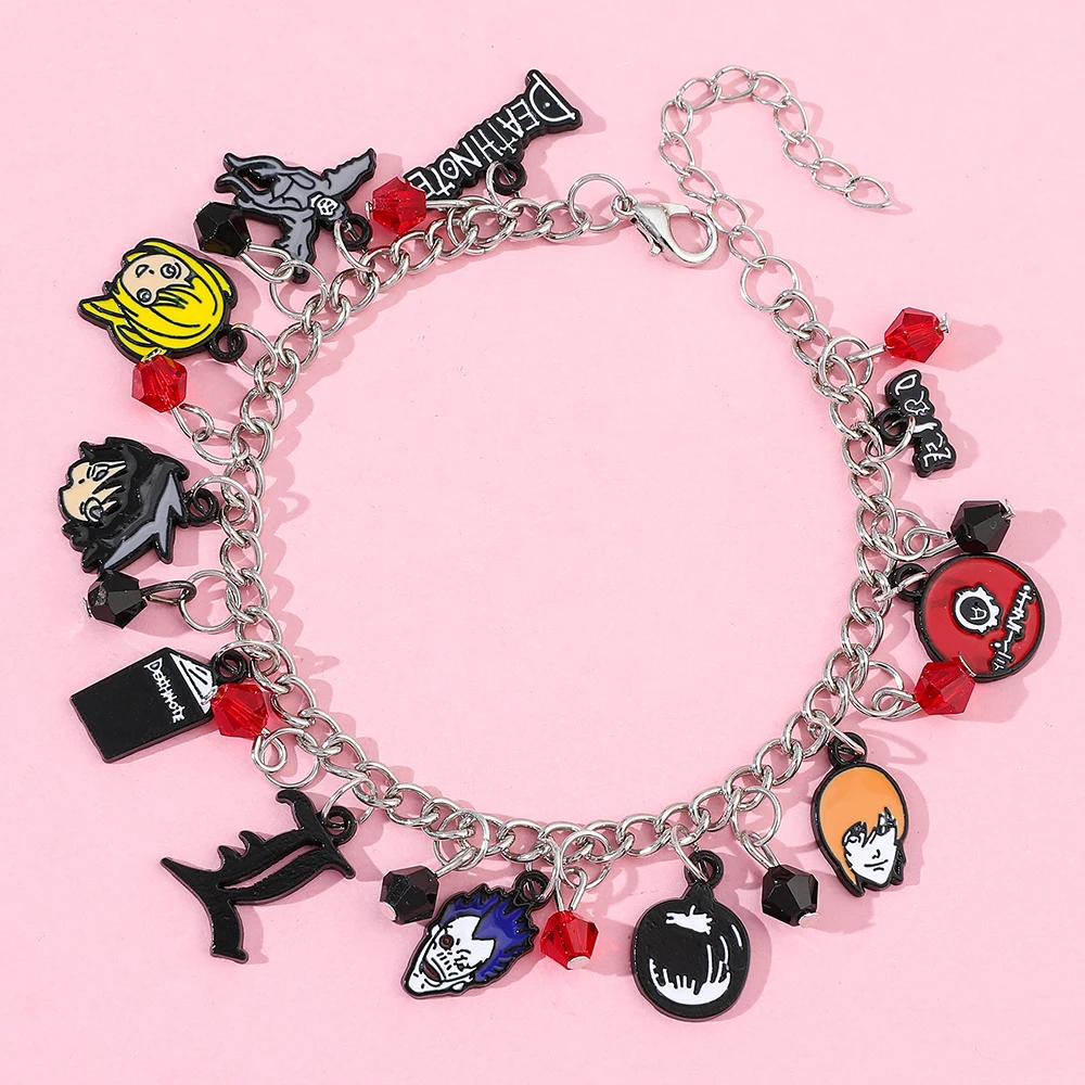

Japan Anime Death Note Bracelet Ryuk Yagami Light Pendant Charms Bracelet DIY Making Jewelry Accessories Gifts for Fans
